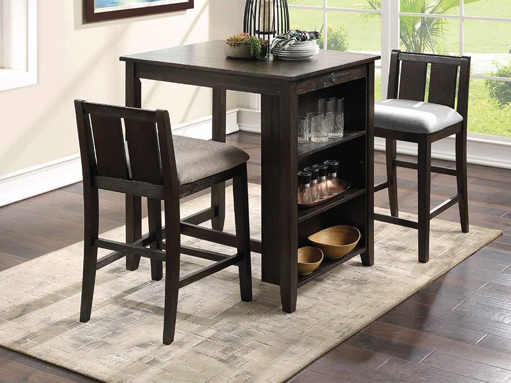 Counter height table with storage and chairs hot sale